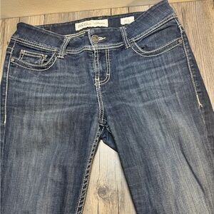 BKE Dakota Denim Jeans Women Dark Blue Straight Leg 30L Cowgirl Stretch 30x33.5